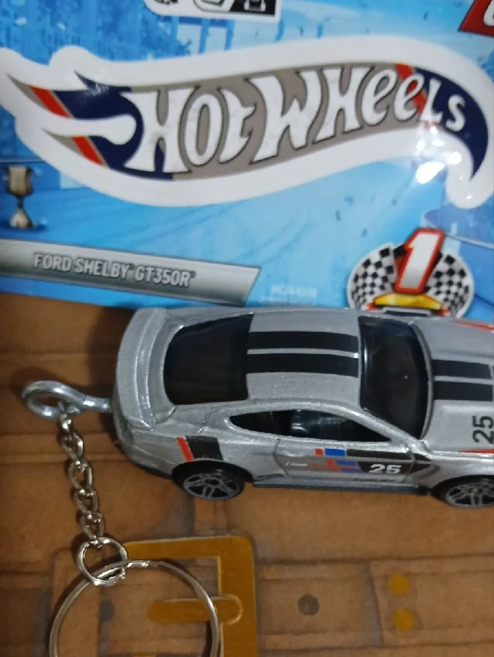 Silver Ford Shelby GT350R Die-Cast Keychain